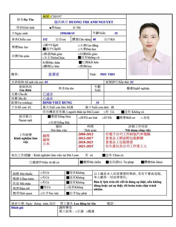 陽氏映月 DUONG THI ANH NGUYET示意圖