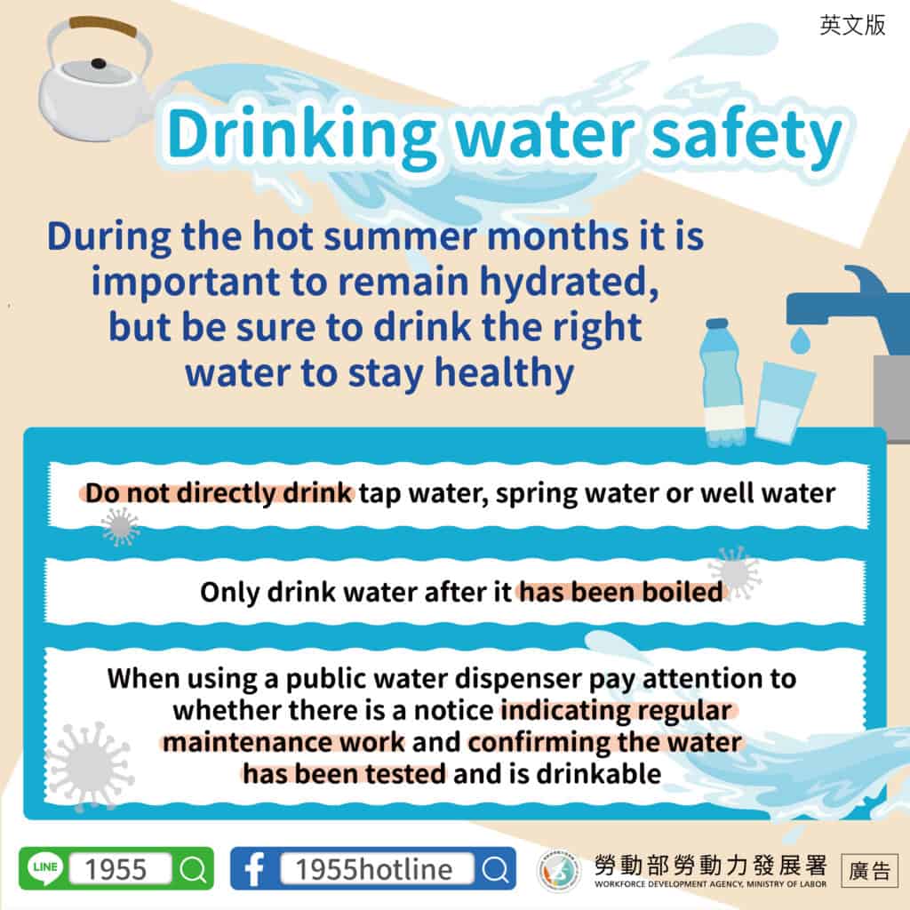 移工宣導｜飲水安全-多國語示意圖