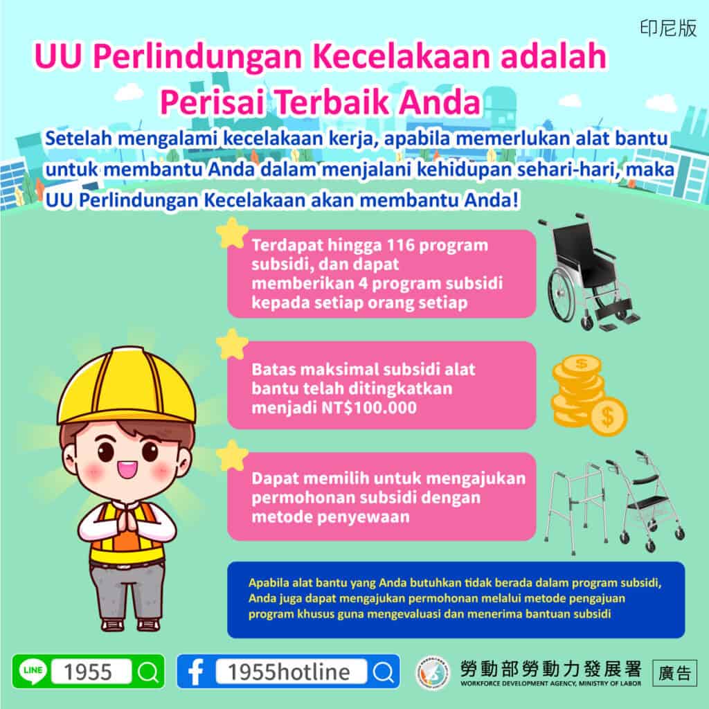 移工宣導｜災保法就是你的最佳後盾-多國語示意圖