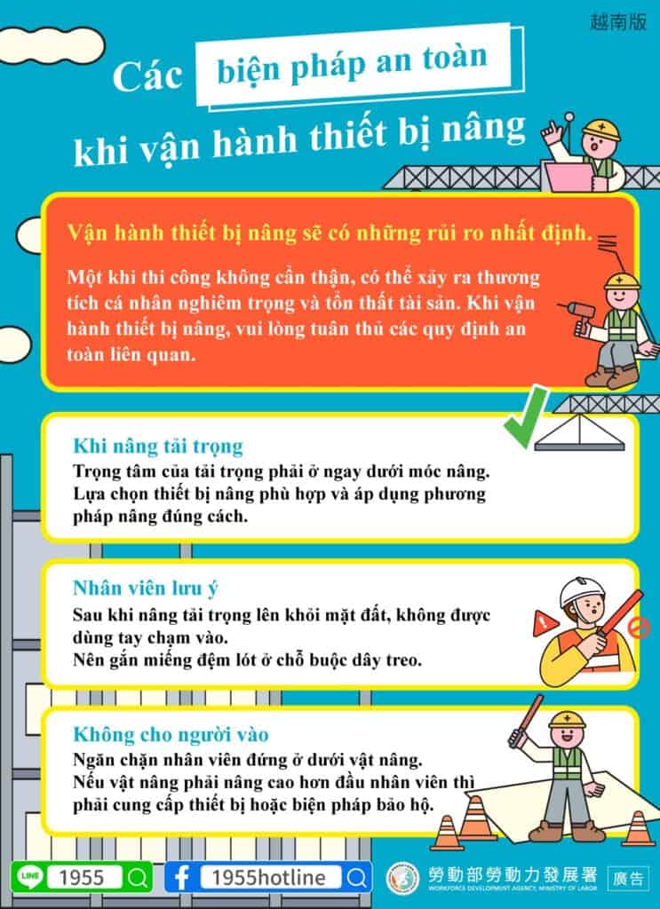 移工宣導｜高空吊掛作業安全措施-多國語示意圖