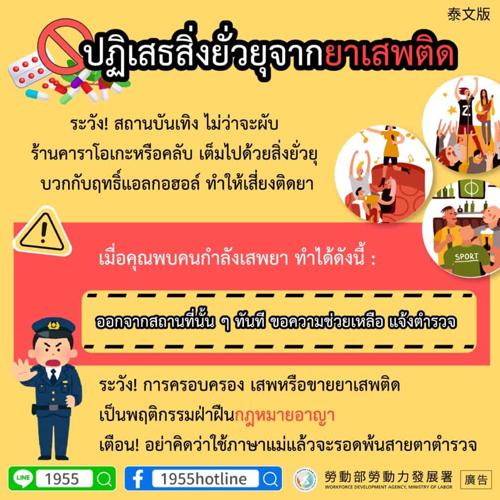 拒絕毒品誘惑-多國語示意圖