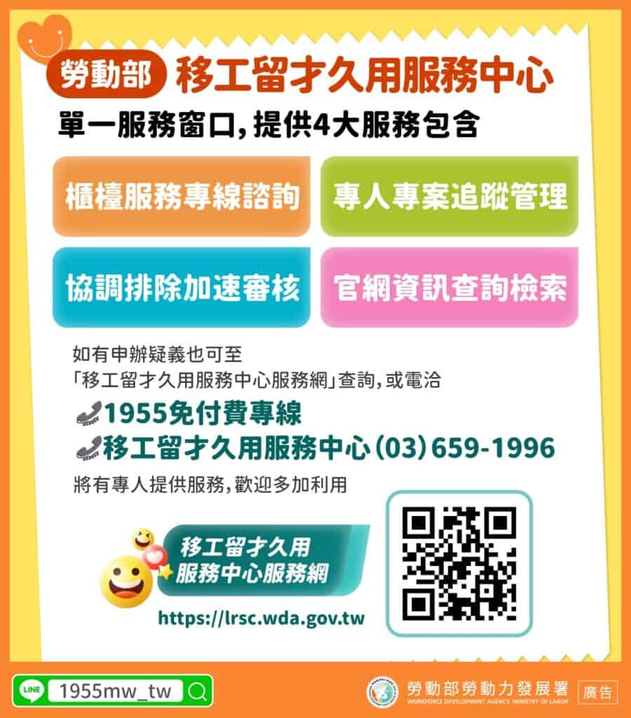 移工宣導｜勞動部移工留才久用服務中心-多國語示意圖