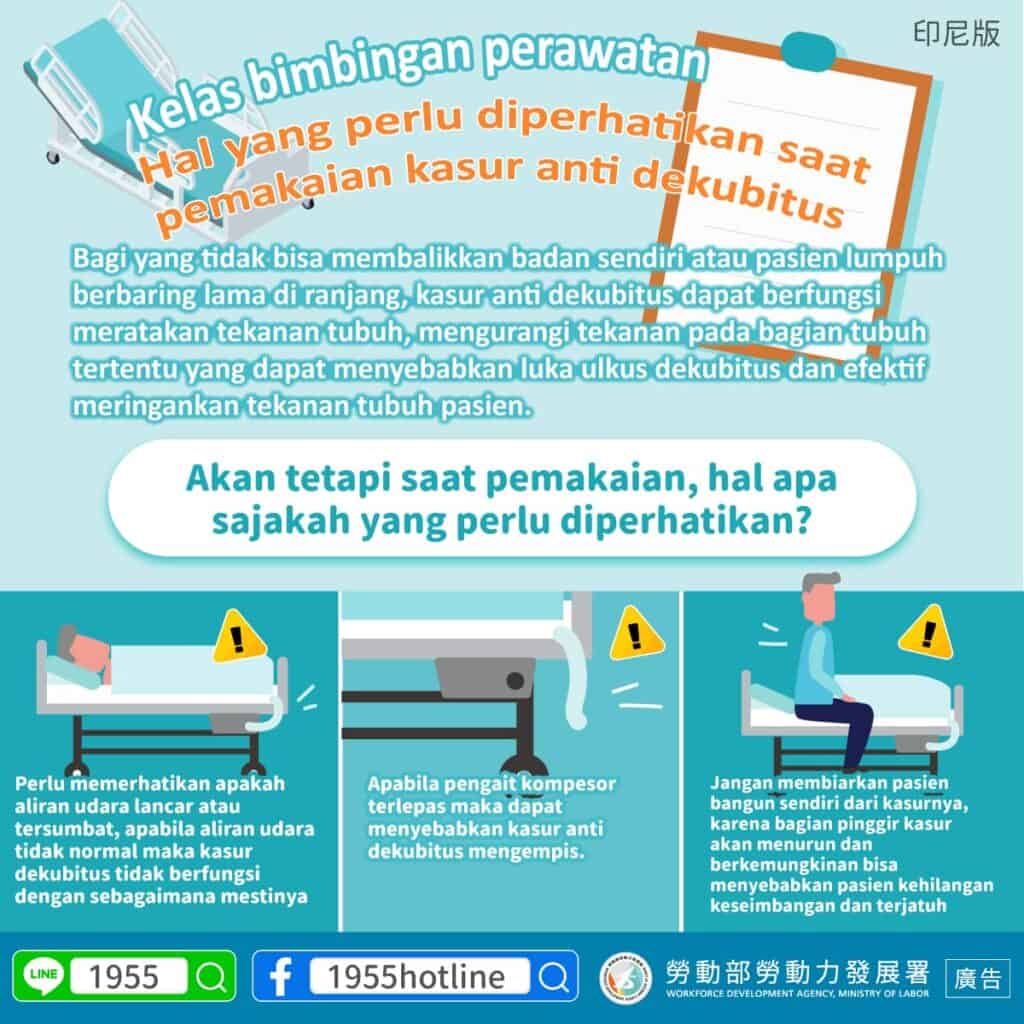 移工宣導｜氣墊床使用注意事項-多國語示意圖