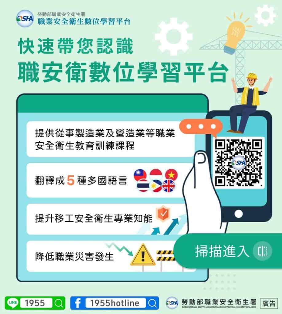 移工宣導｜提供移工職安衛平台-多國語示意圖