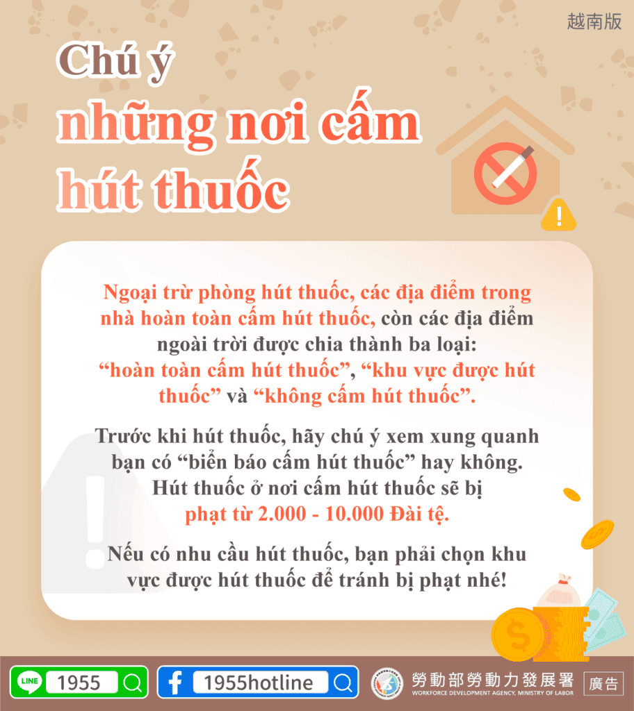 移工宣導｜注意禁煙場所-多國語示意圖