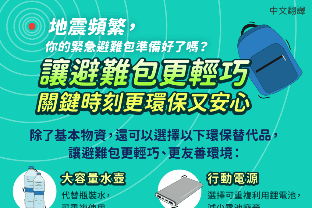 讓避難包更輕巧,關鍵時刻更環保又安心!-生活_中1