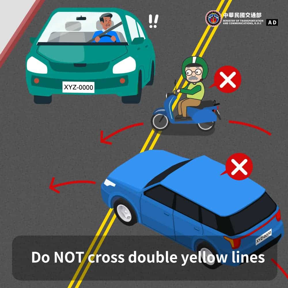 移工宣導｜雙黃線禁止跨越-多國語示意圖